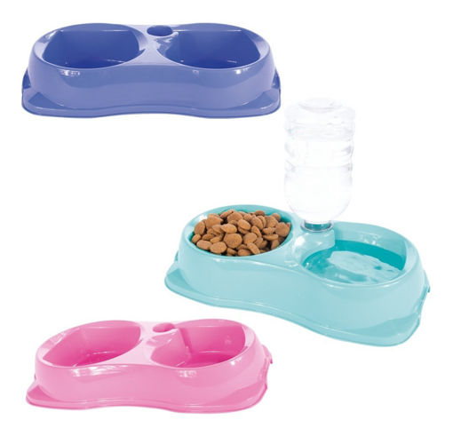 Imagen de Comedero + Bebedero Zoo Plast Medium rosa