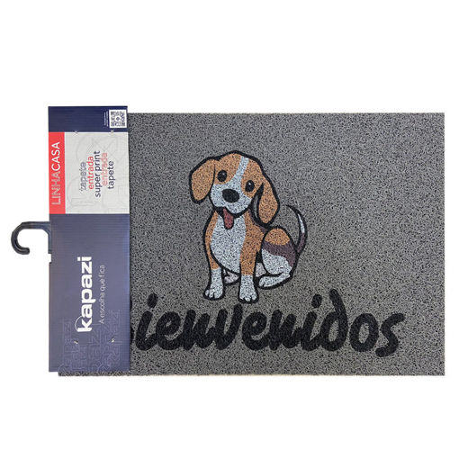 Imagen de Felpudo Beagle gris Bienvenido 60x40cm
