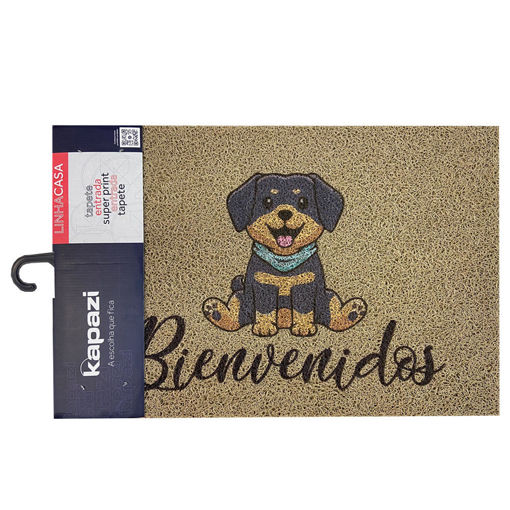 Imagen de Felpudo Cachorro beige Bienvenido 60x40cm