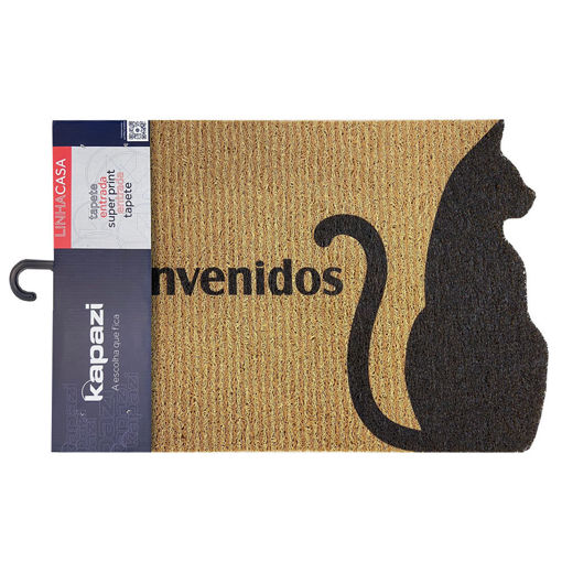 Imagen de Felpudo Silueta Gato Bienvenido 60x40cm