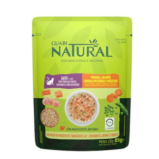 Imagen de Guabi Natural Gato Pollo Salmon Cereales y Vegetales 85gr