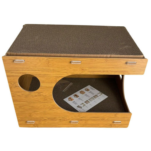 Imagen de Cama casita con rascador 44x32x31cm