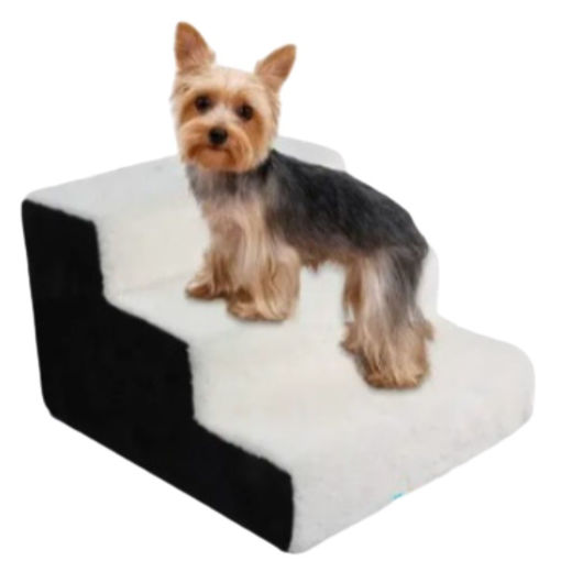 Imagen de Escalera de espuma recubierta para perros 3 escalones 40x45x30cm