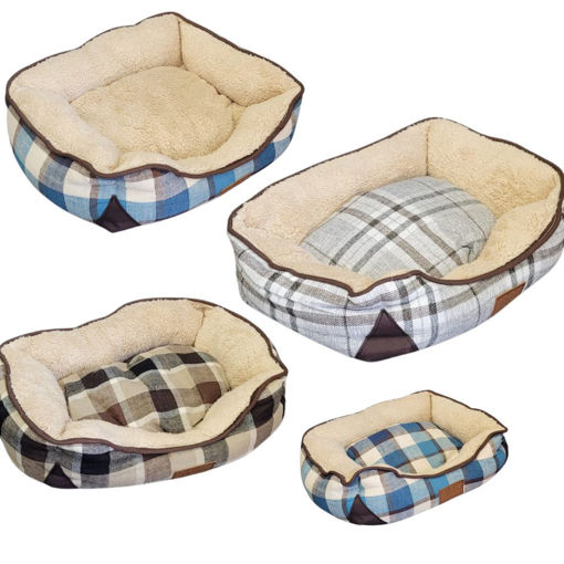 Imagen de Cama escocesa con corderito 46x39x19cm